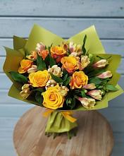 Букет цветов из:  Альстромерии и Розы в Атаманской
