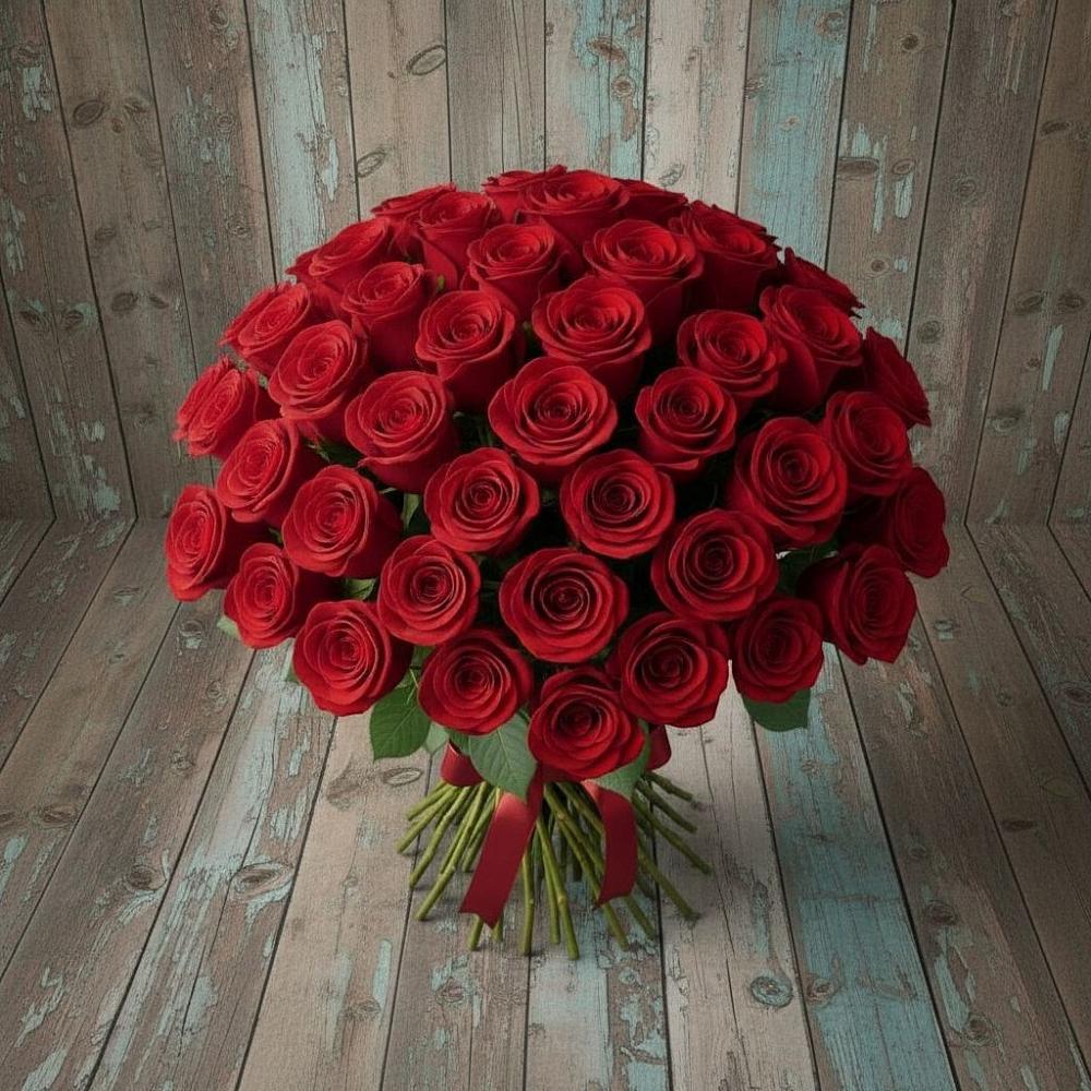 Букет 55 Красных роз Фридом в Атаманской