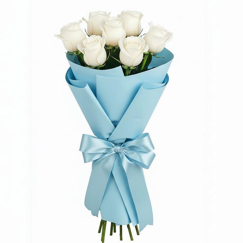 Букет 7 белых роз Проуд в Атаманской