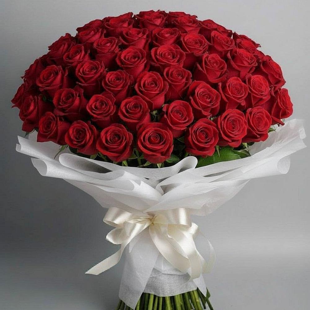 Букет 101 Красная роза Блэк Мэджик в Атаманской