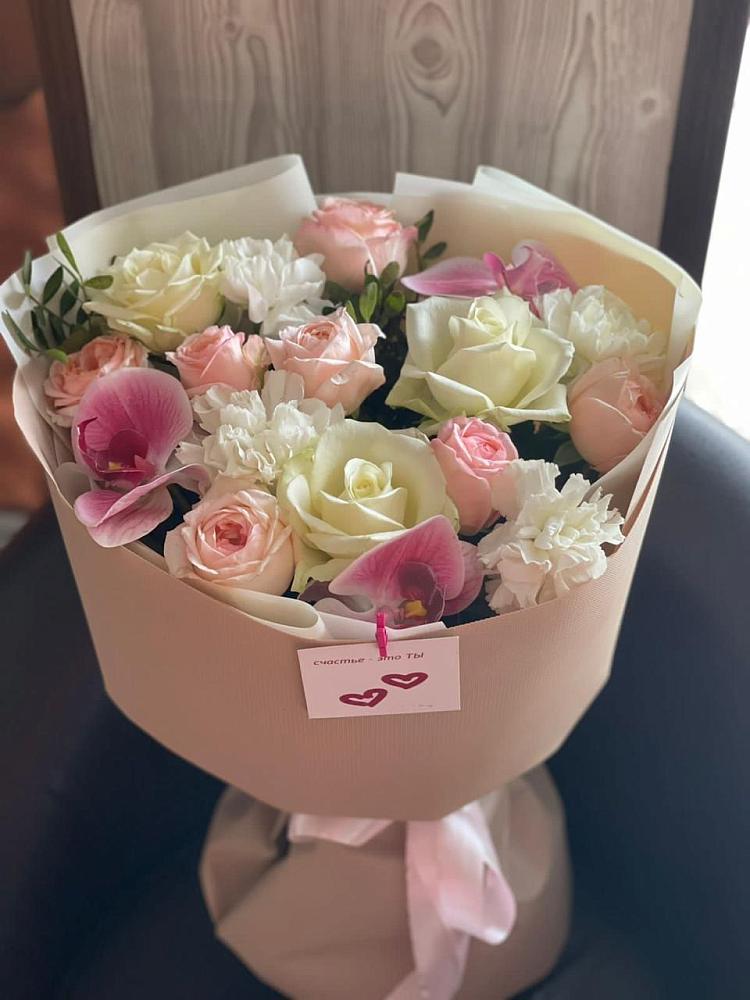 Букет цветов из: Орхидеи, Розы и Гвоздики в Атаманской