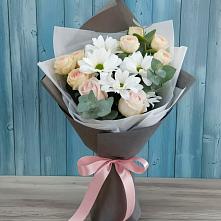 Букет цветов из:  Хризантемы и Розы #REPLACE_PRED# Атаманской