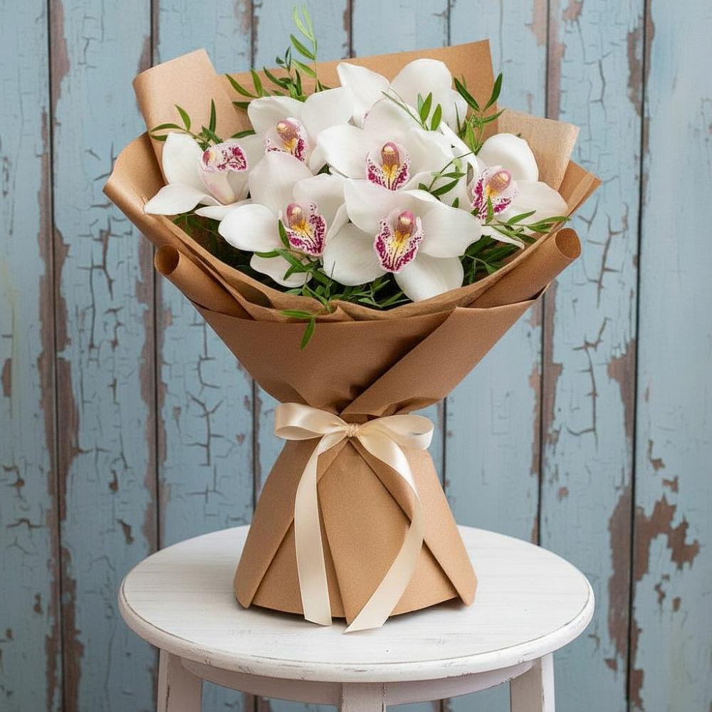 Букет цветов из: Орхидеи и Розы в Атаманской