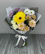 Букет цветов из:  Розы, Герберы и Хризантемы в Атаманской