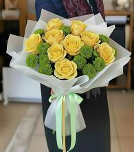 Букет цветов из:  Хризантемы и Розы в Атаманской