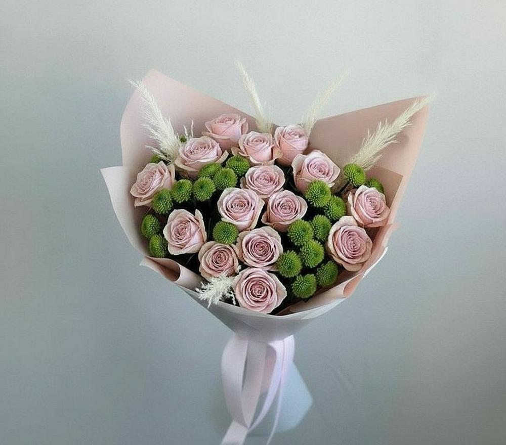 Букет цветов из: Розы и Хризантемы в Атаманской