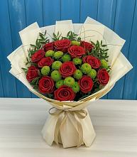 Букет цветов из:  Розы и Хризантемы в Атаманской