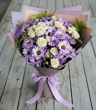 Букет цветов из:  Хризантемы и Розы #REPLACE_PRED# Атаманской